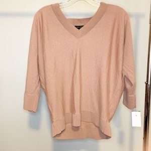 Anne Taylor Peach V Neck Sweater L